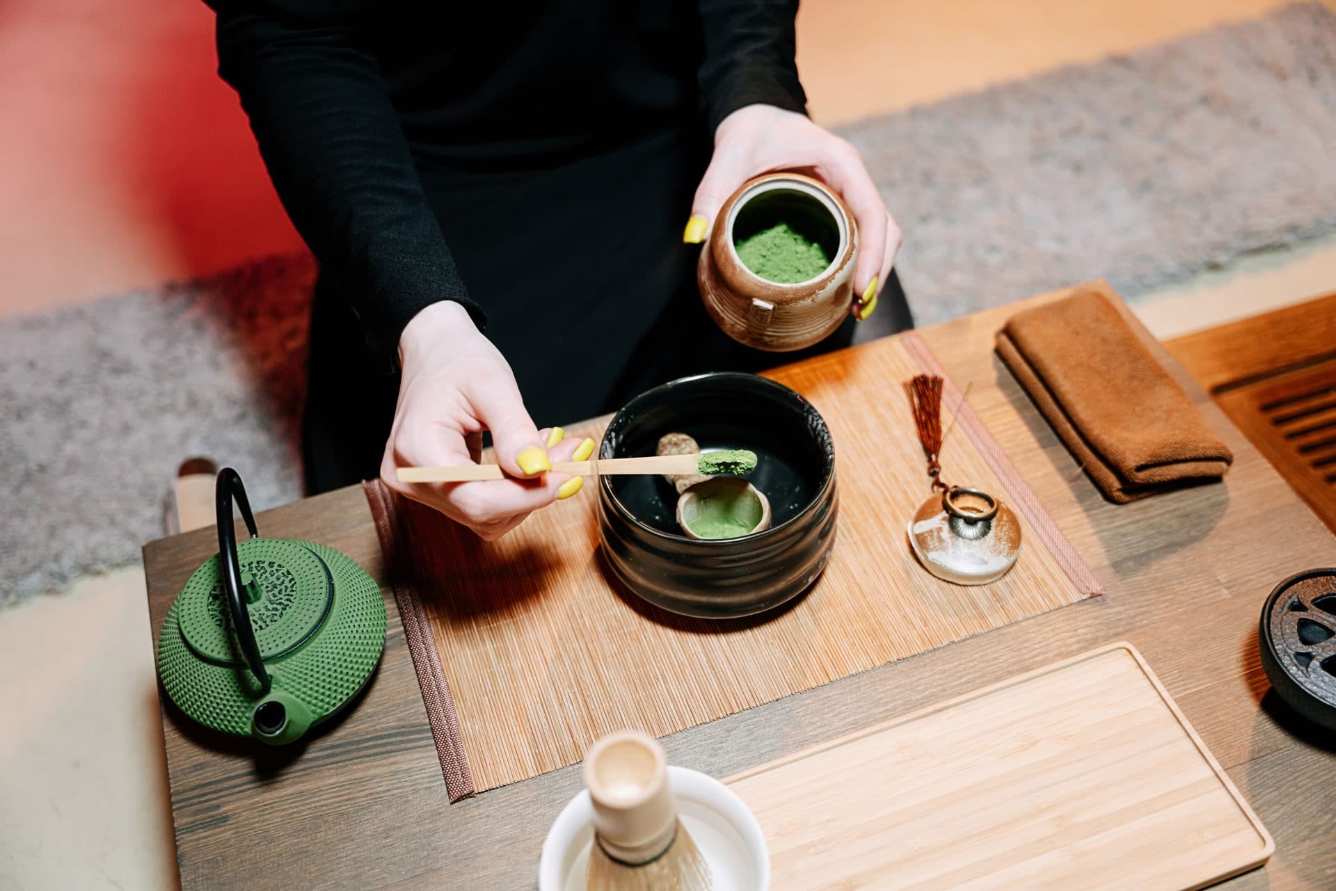 A person making tea
