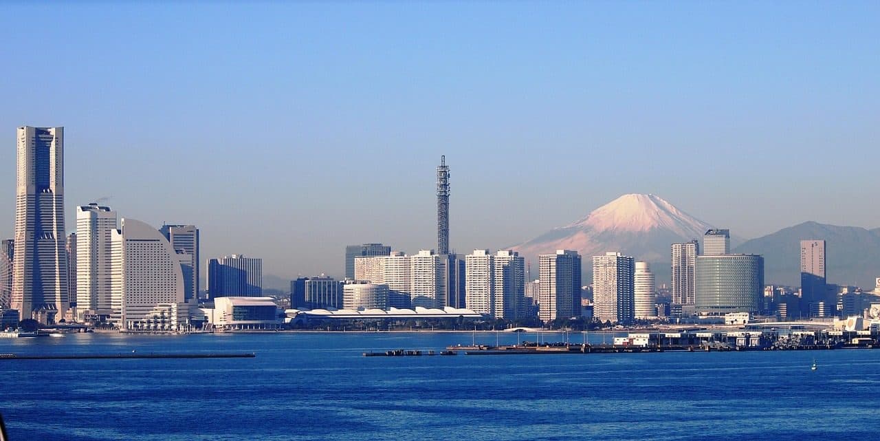 Yokohama landmark tower skyline