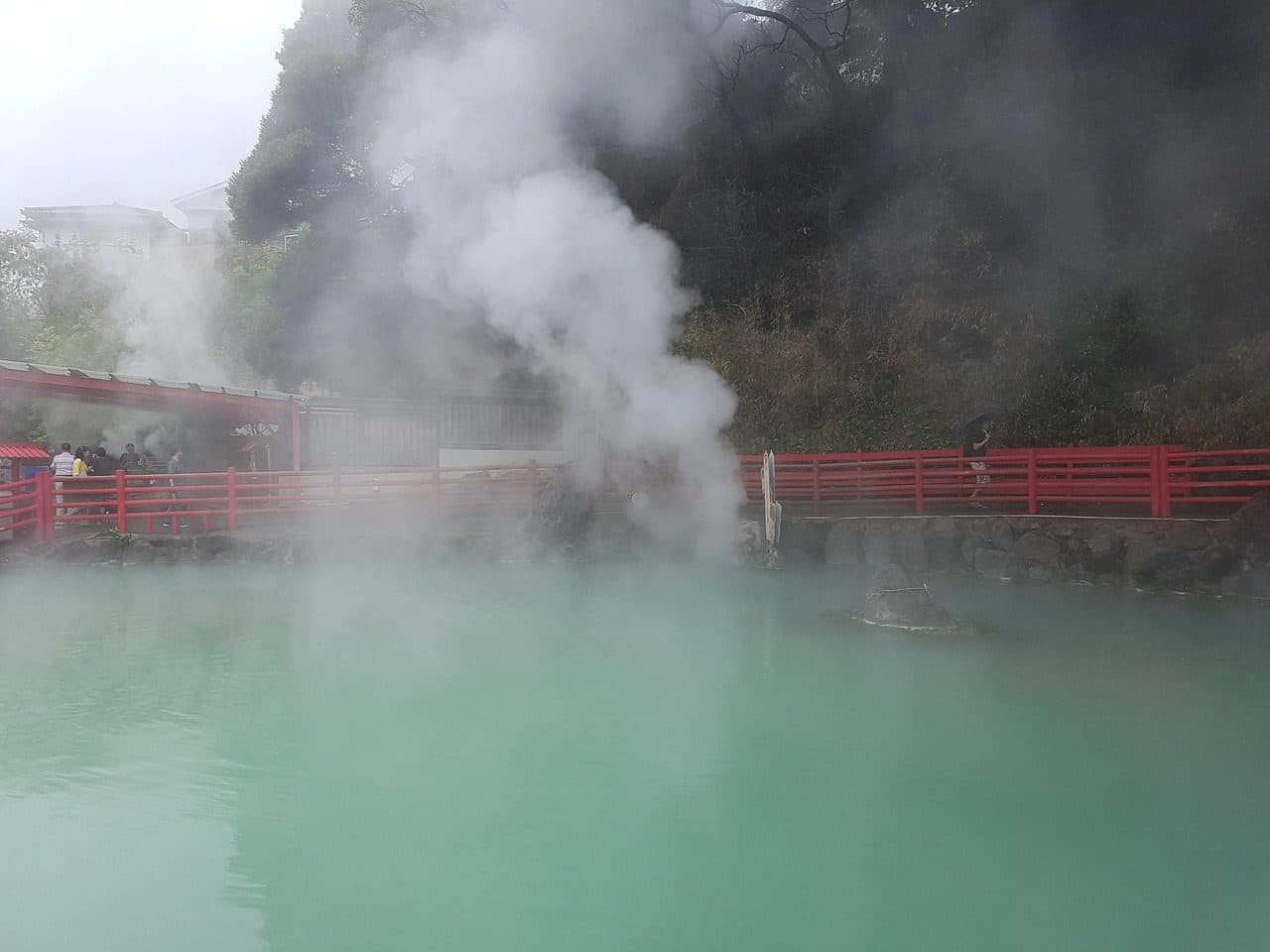 Beppu hot spring steam