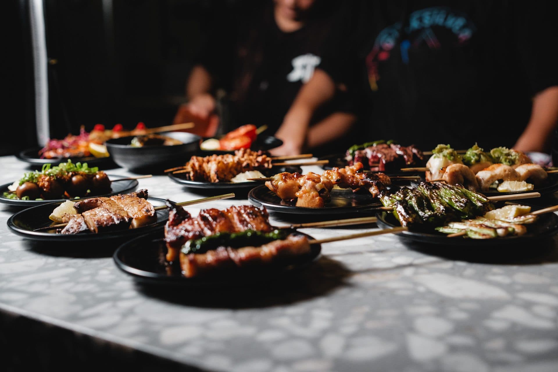Cozy yakitori shop at night in tokyo
